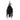 Black hanging witch decoration with skull face, pointed hat, and fringed bottom hem