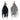 Pair of hanging witch decorations: black and dark gray, each with skull face and pointed hat