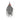 Hanging witch decoration, grey hooded dress with red hat band and tattered lower skirt