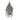 Dark gray hanging witch decoration with skull face, pointed hat, and fringed tattered veil