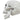 Plastic skull tabletop decoration close side view, hollow eye socket and molded teeth