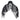Black hanging skull ghost decoration, glowing light-up eyes, white bony hands