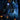 Hanging skull ghost with blue glowing eyes, black hood and skeletal hands