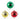 Christmas ball ornament bulbs set: green, gold and red, each 5 cm