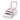 Open jewellery box with handle, white exterior with pink-lined compartments and drawers