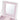 Open-lid jewellery box with pink inner lining and compartment dividers in white case
