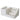 White makeup storage box with drawer units and center divider compartments