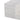 Close-up of white plastic makeup storage drawers with front pull handles.