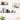 Floating wood wall shelves with black metal brackets, set of 3 pieces