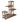Rustic large multi-tier wooden plant stand, angled view of slatted tiers