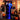 Aufblasbarer Halloween-Geist mit LED, Kürbisgesicht leuchtet blau, schwarze Robe