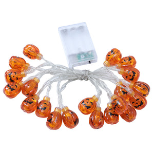 LED-Lichterkette mit orangefarbenen Kürbis-Glühbirnen und Batteriebetrieb-Box