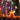 Multicolor LED ghost string lights with small glowing ghost figures on hanging wire