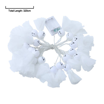 White ghost LED string lights, total length 320 cm, tulle mini dresses and heads