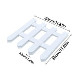 White wooden Christmas picket fence piece set with dimensions 30cm and 3.8cm