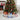 White wooden Christmas picket fence ring for tabletop tree display