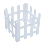White wooden Christmas picket fence panel with corner posts, open center