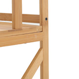 Light wood side support with screw holes on two-tier spice rack
