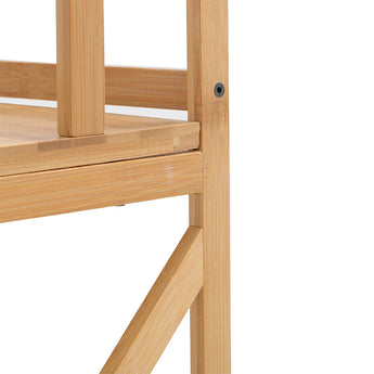 Light wood side support with screw holes on two-tier spice rack