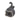 Single ceramic elephant figurine, dark gray tone, underside with circular opening