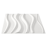 PVC-Wandpaneel mit erhabenen Wellenlinien, Matter White