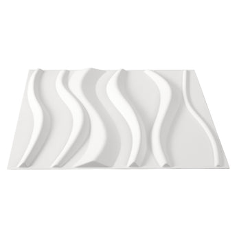 PVC-Wandpaneel mit erhabenen Wellenlinien, Matter White