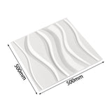 PVC-Wandpaneel 500×500 mm mit 3D-Wellenrelief, Matter White