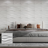 Art 3D PVC-Wellen-Wandpaneele, 50×50 cm, 12er-Set, Matter White