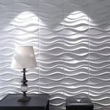 PVC-Wandpaneele mit 3D-Wellenprofil, Matter White