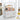 White makeup storage box with clear lid showing assorted cosmetic containers inside.