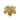 Gold maple leaf ornament with dark speckled veins and looped stem
