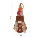 Thanksgiving gnome plush with size marks: 17cm height and 7cm width, red star hat