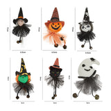 Six-piece Halloween hanging decoration set with character dolls and size measurements