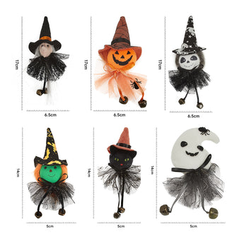 Six-piece Halloween hanging decoration set with character dolls and size measurements