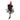 Black cat witch hanging doll with orange cone hat, black tulle veil and bells