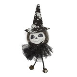 Panda witch hanging doll with starry black hat, black tulle skirt and bells