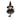 Black witch doll with orange-trim hat, black tulle skirt and dangling bells