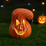 Halloween LED-Kürbisnachtlicht mit grinsendem Schnitzmuster, leuchtet innen