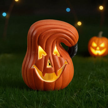 Halloween LED-Kürbisnachtlicht mit grinsendem Schnitzmuster, leuchtet innen