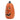Orange LED-Halloweenlaterne von der Seite, geschnitztes Mundmuster, schwarze Oberseite