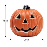 Pumpkin lantern dimensions: 20cm wide, 18cm high, orange LED jack-o'-lantern