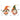 2 pack faceless gnomes with sizes 15cm and 17cm, orange and green hats, plaid outfits