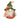 Faceless gnome doll with green felt hat, orange plaid dress, white beard and round nose