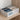 Foldable fabric organizer box with front window panels, light gray