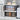 Double-door collapsible storage organizer box with shelves and door panels open