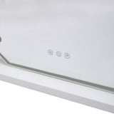 Close-up of LED vanity mirror touch buttons on the base