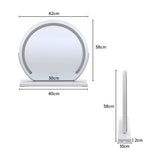 Dimensions diagram: 42cm wide, 38cm high; base 40cm x 10cm; mirror depth 2cm