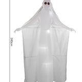 240cm tall inflatable white ghost with red eyes, front view