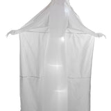 White inflatable ghost costume with red eyes and cape-like sheet
