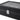 Top hinge area of black faux leather watch case with silver clasp over slots
